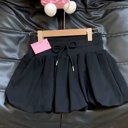 Ballet style design white bud skirt women summer 2025 new casual all-match a-line puffy short skirt pants