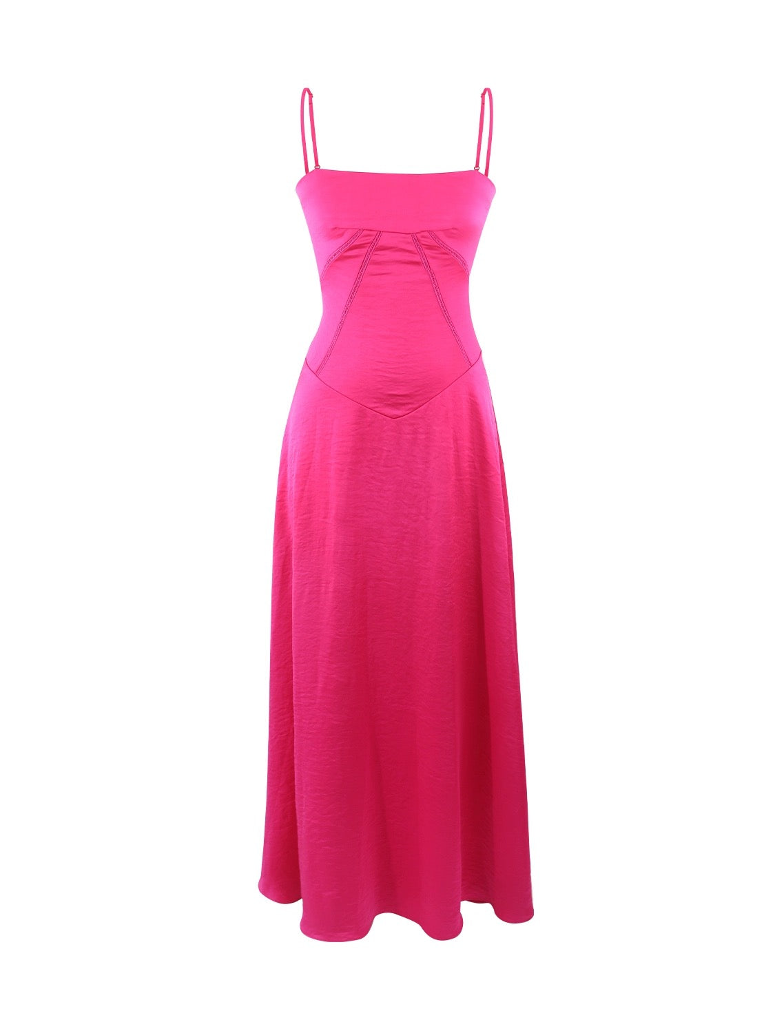 Mummy Cat lays eggs, pink sexy birthday party light dress, floor-length suspender dress, long skirt