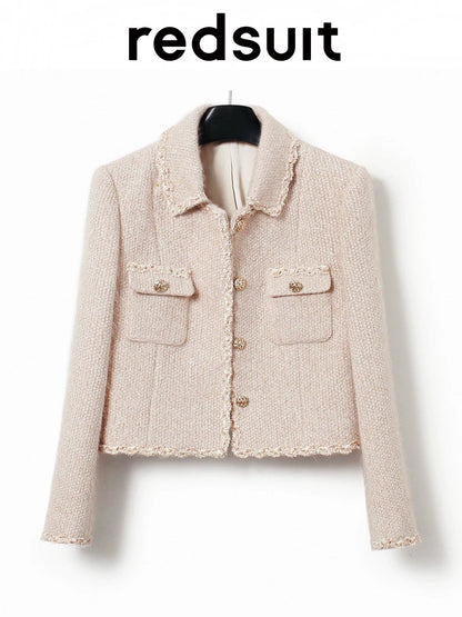 redsuit French style age-reducing fashion temperament casual small Chanel style top slim mid-length skirt suit