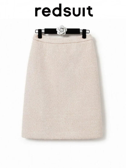 redsuit French style age-reducing fashion temperament casual small Chanel style top slim mid-length skirt suit