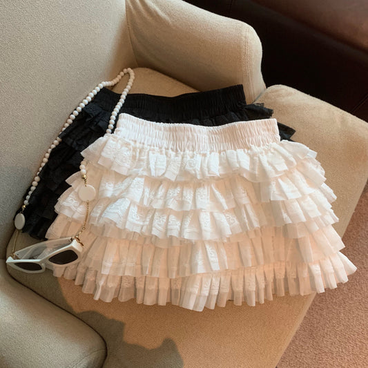 Jade Closet direct store recommendation ~ high-grade ballet lace cake skirt pants puffy short skirt female summer