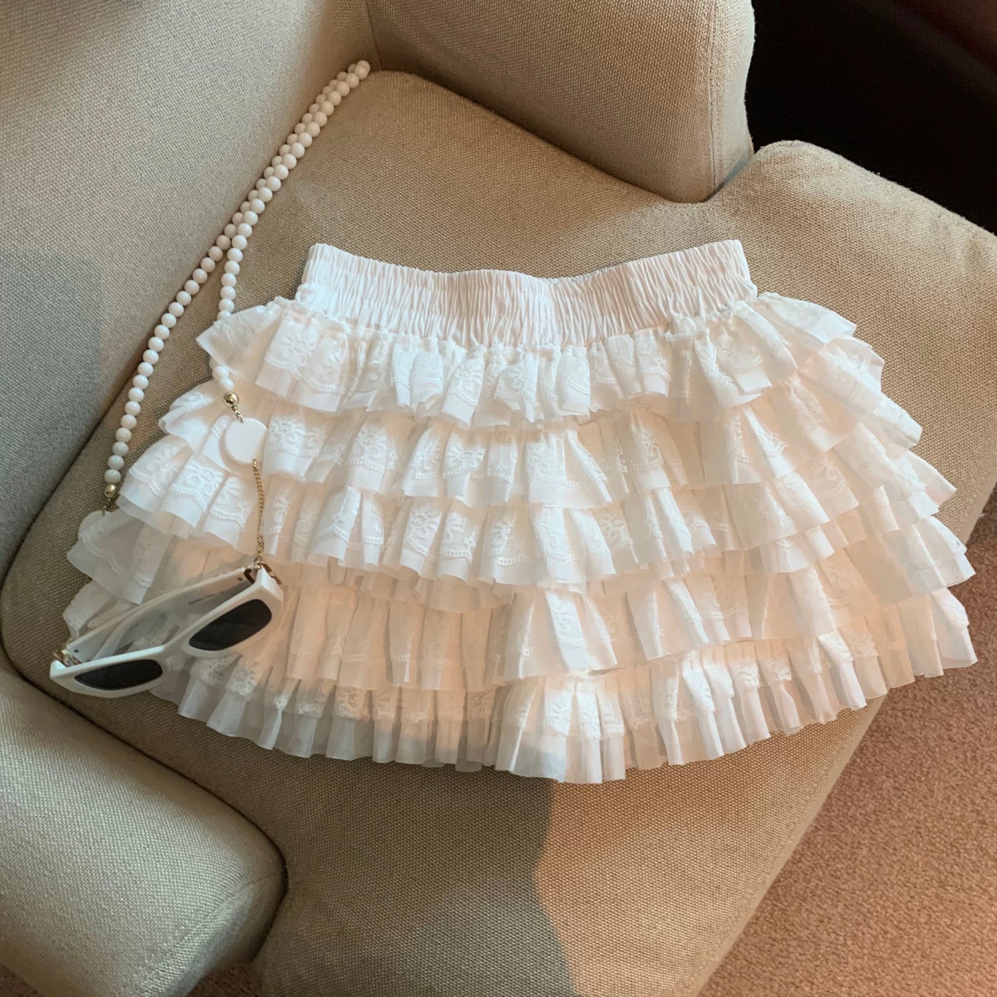 Jade Closet direct store recommendation ~ high-grade ballet lace cake skirt pants puffy short skirt female summer