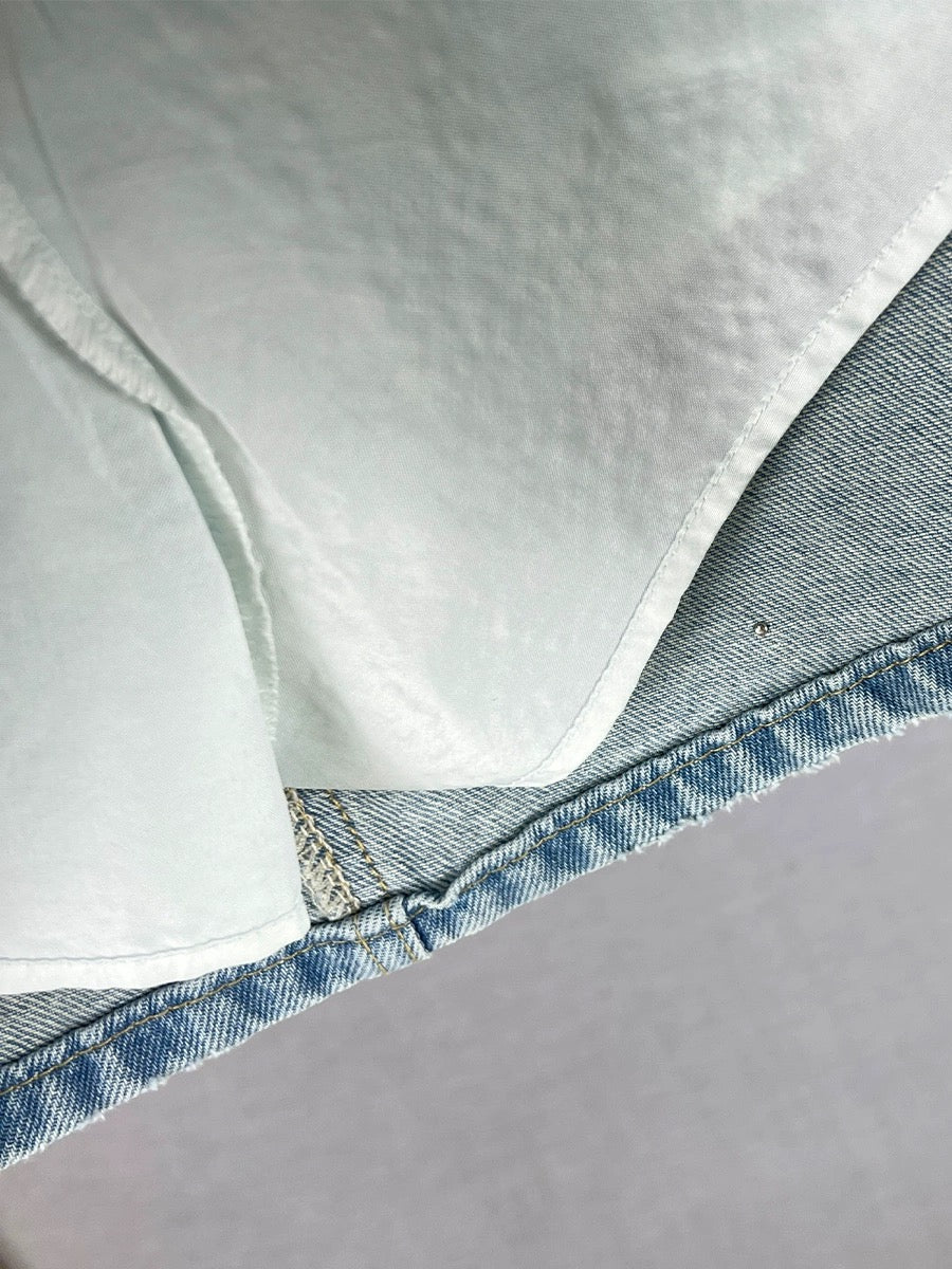 Diamond-encrusted denim skirt women's short skirt 2024 new summer high-waist slim slimming ins European goods hip skirt