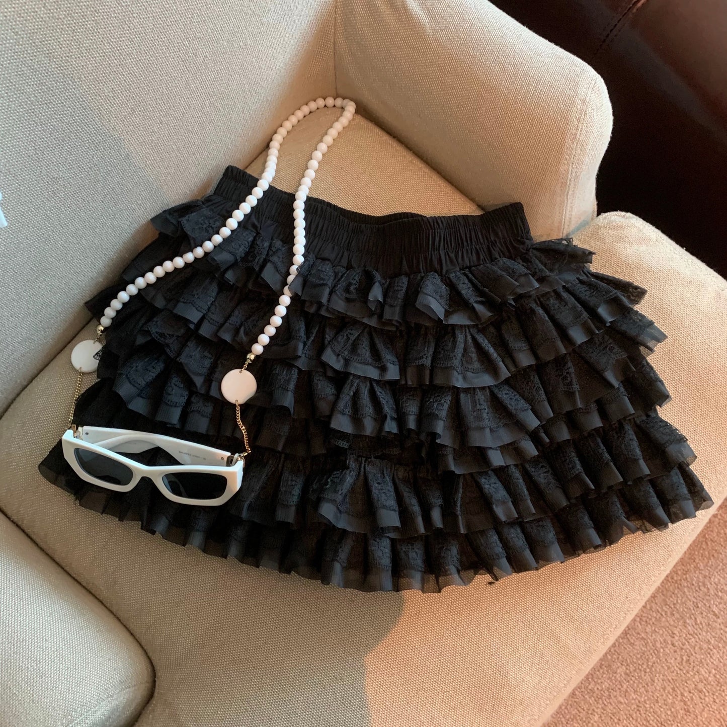 Jade Closet direct store recommendation ~ high-grade ballet lace cake skirt pants puffy short skirt female summer
