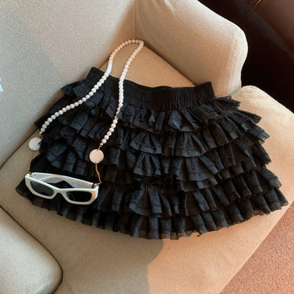 Jade Closet direct store recommendation ~ high-grade ballet lace cake skirt pants puffy short skirt female summer