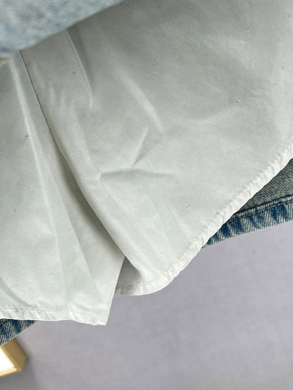 Ethnic style embroidered denim skirt women's short skirt 2024 new summer high waist slimming slim a-line skirt trend
