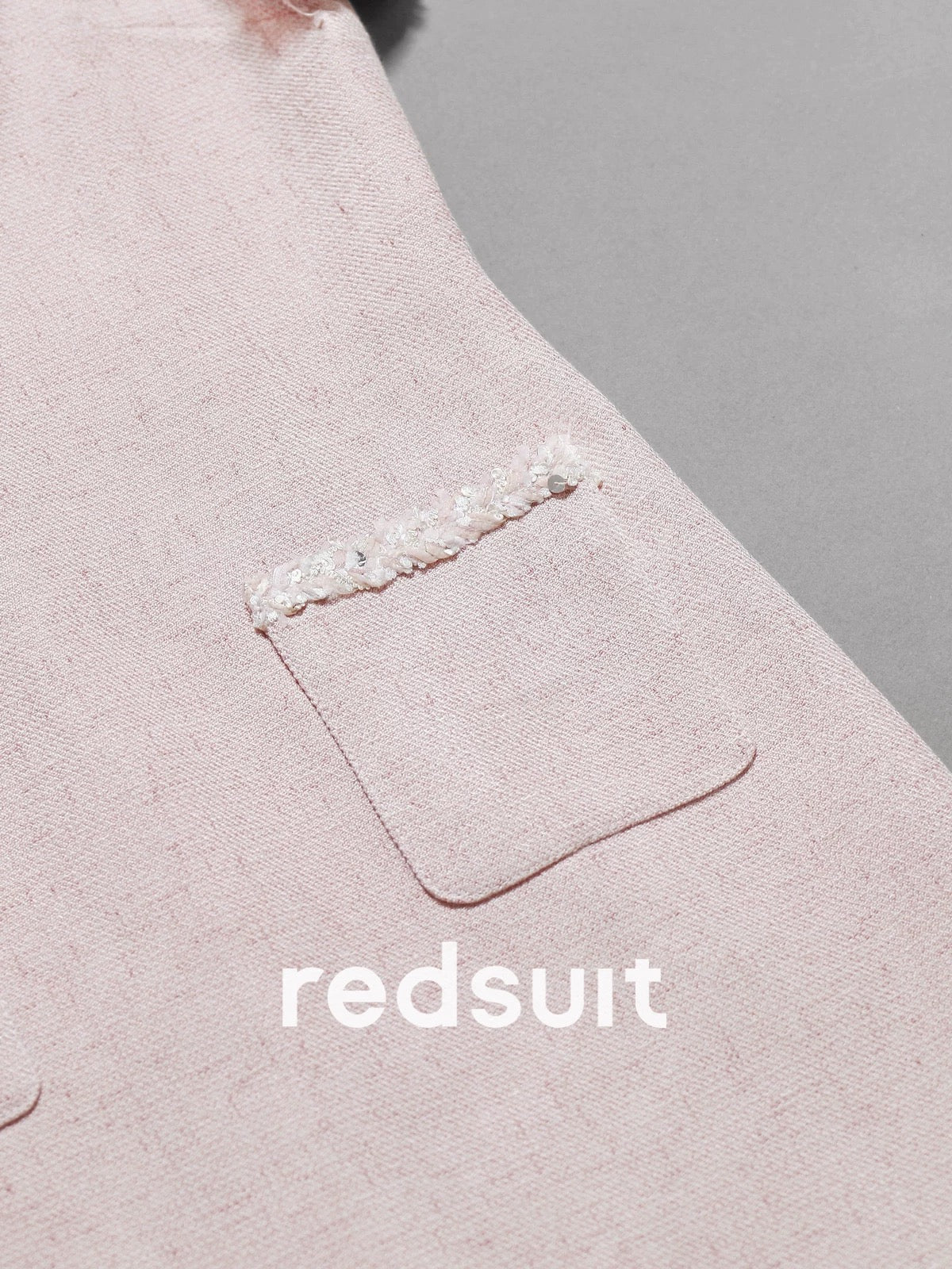 redsuit Rich daughter temperament champagne rose pink light tweed small Chanel style short-sleeved dress