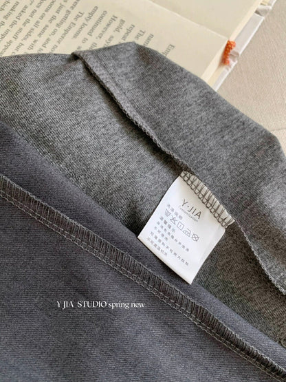 Y.JIA Yijia half high collar slim vest + pleated wide-leg suit pants suit (with belt) 9037-5