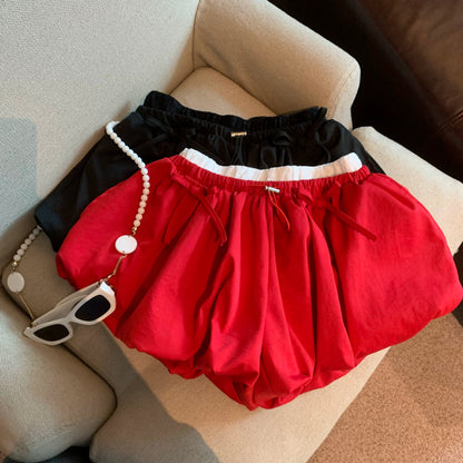 Jade Closet direct store recommendation ~ American retro bow bud loose high waist casual wide leg shorts