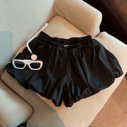 Jade Closet direct store recommendation ~ American retro bow bud loose high waist casual wide leg shorts