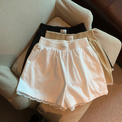 Jade Closet direct store recommendation ~ Medela pure desire style lace stitching elastic waist casual shorts women's summer