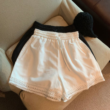 Jade Closet direct store recommendation ~ sweet style lace hollow loose versatile casual wide-leg shorts for women in summer