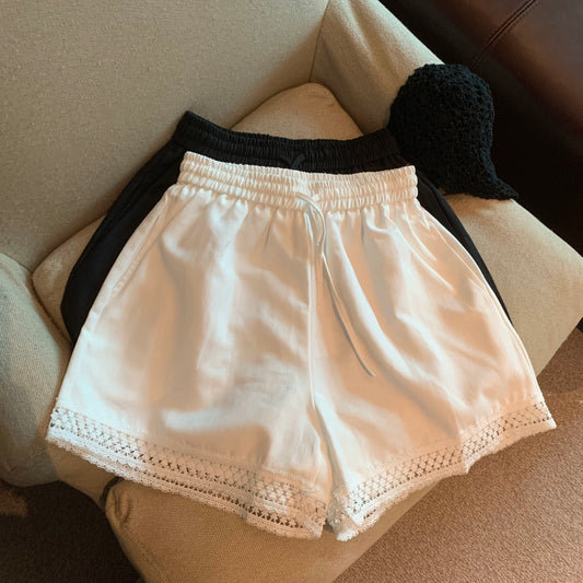 Jade Closet direct store recommendation ~ sweet style lace hollow loose versatile casual wide-leg shorts for women in summer