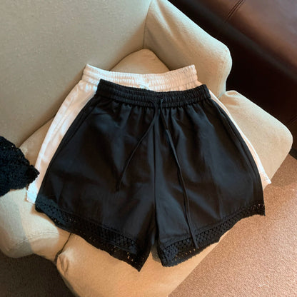 Jade Closet direct store recommendation ~ sweet style lace hollow loose versatile casual wide-leg shorts for women in summer