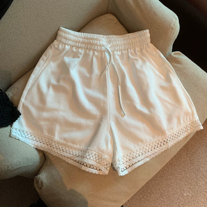 Jade Closet direct store recommendation ~ sweet style lace hollow loose versatile casual wide-leg shorts for women in summer