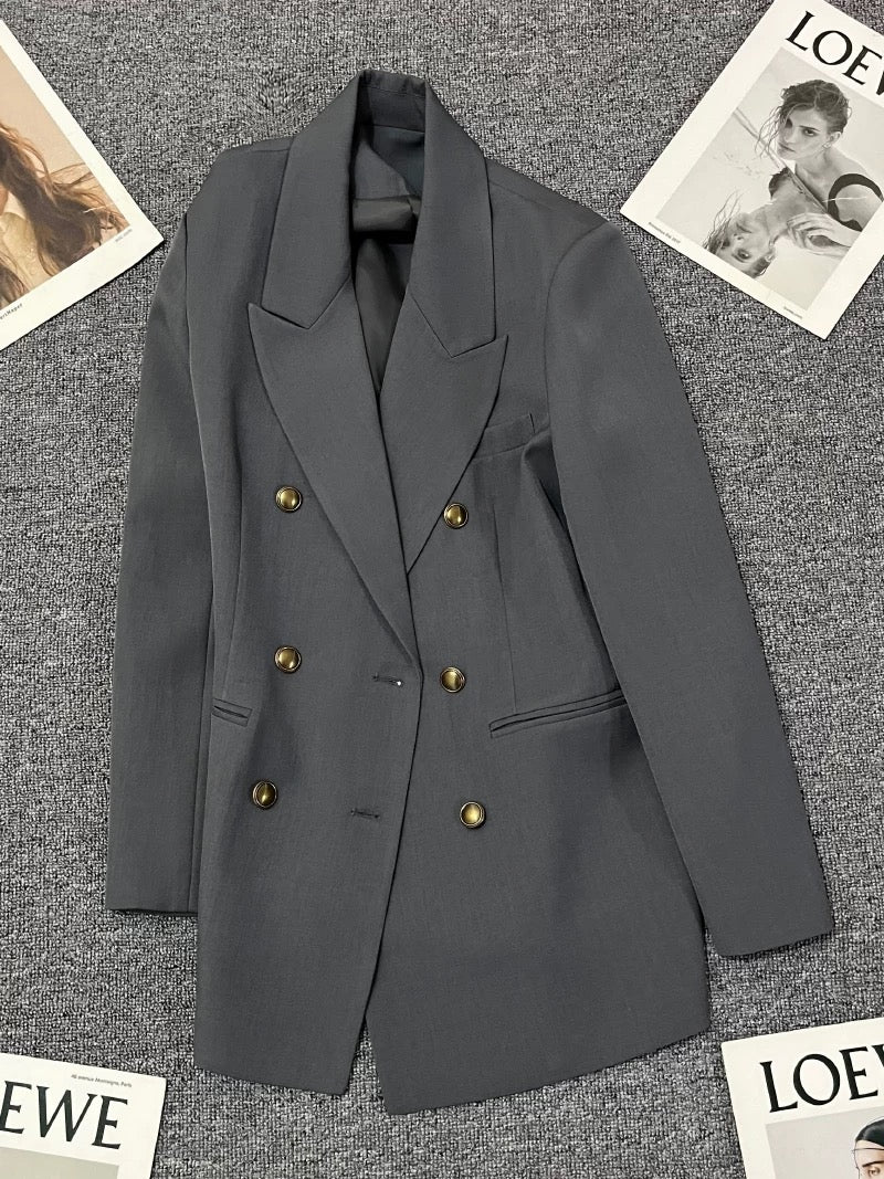 Charcoal gray suit jacket for women 2025 spring and autumn new style high-end temperament casual popular street-blasting small suit