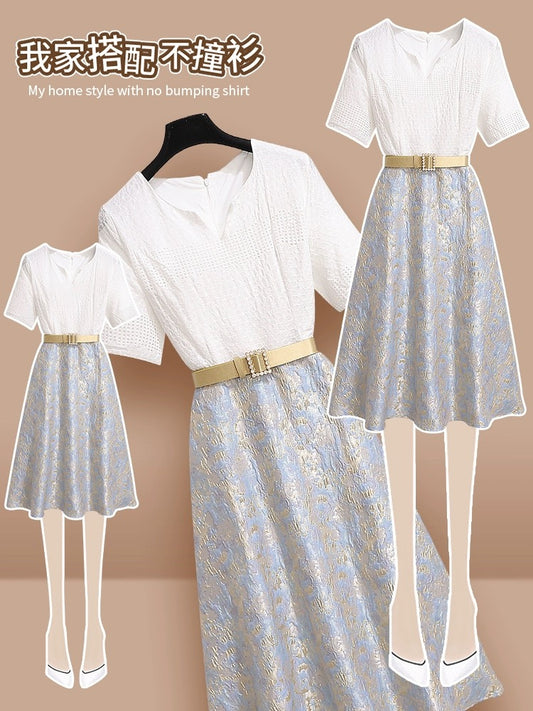 Xiaoxiangfeng dress women's summer 2024 new formal occasion slimming light luxury high-end elegant splicing skirt