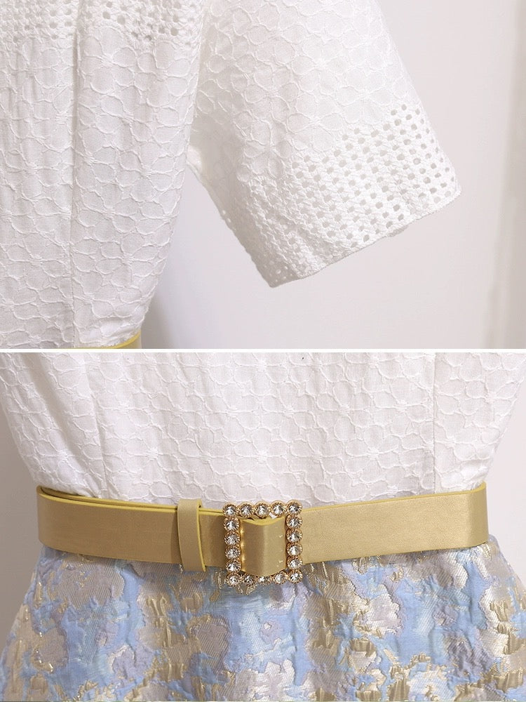 Xiaoxiangfeng dress women's summer 2024 new formal occasion slimming light luxury high-end elegant splicing skirt