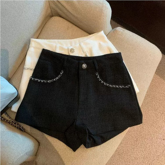 Jade Closet direct store recommendation ~ sweet hot girl small fragrance style small sexy high waist wide leg shorts autumn and winter