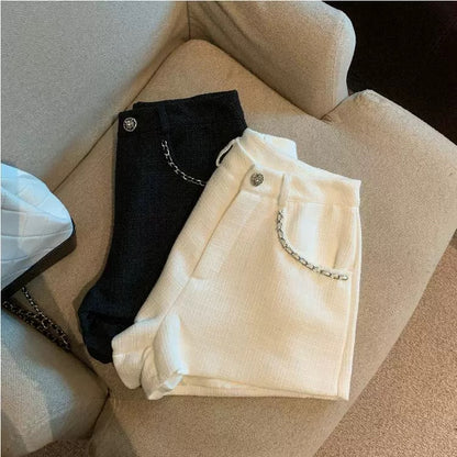 Jade Closet direct store recommendation ~ sweet hot girl small fragrance style small sexy high waist wide leg shorts autumn and winter