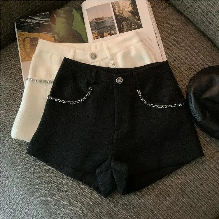 Jade Closet direct store recommendation ~ sweet hot girl small fragrance style small sexy high waist wide leg shorts autumn and winter