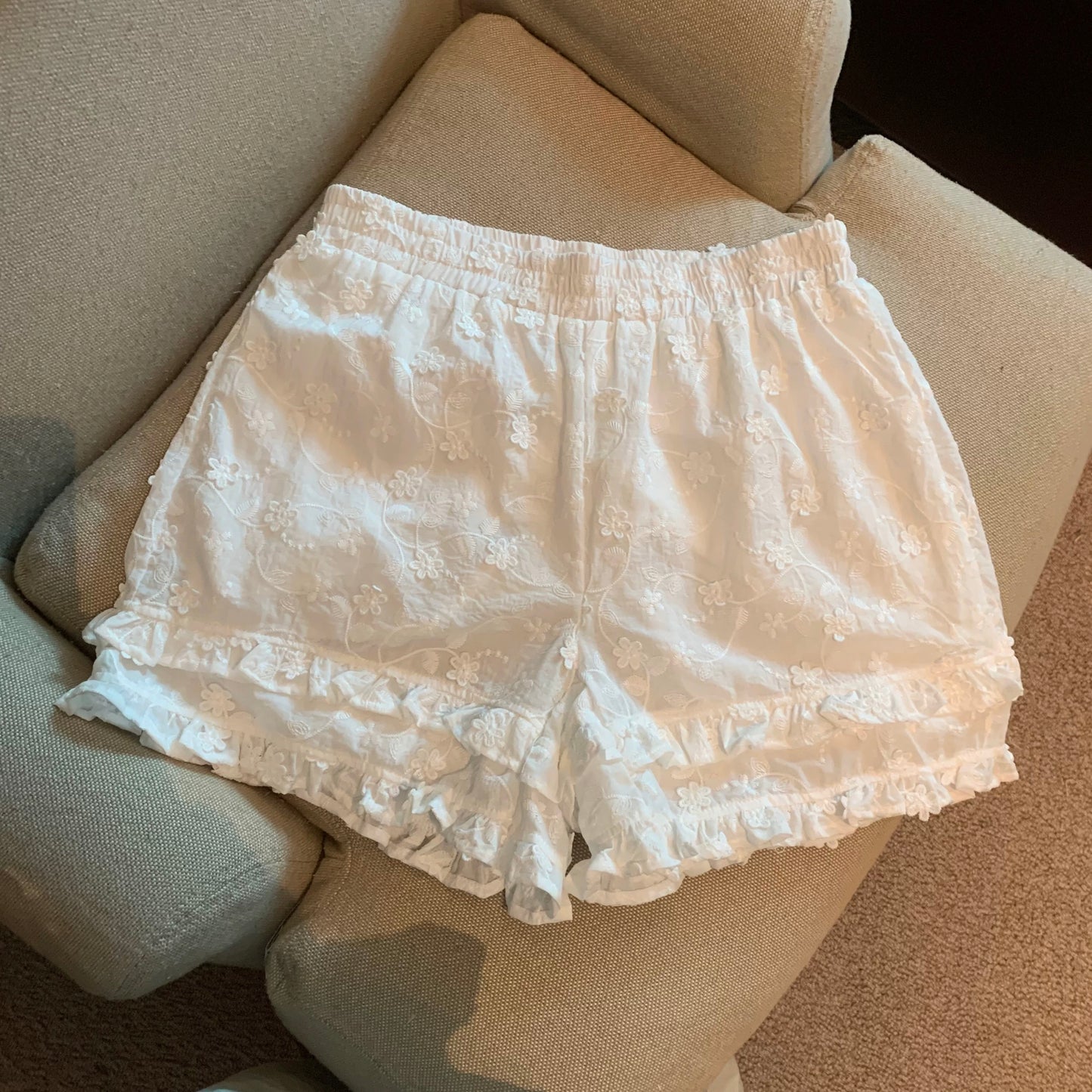 Jade Closet direct store recommendation ~ Medela sweet style design lace lace wide-leg shorts for women in summer