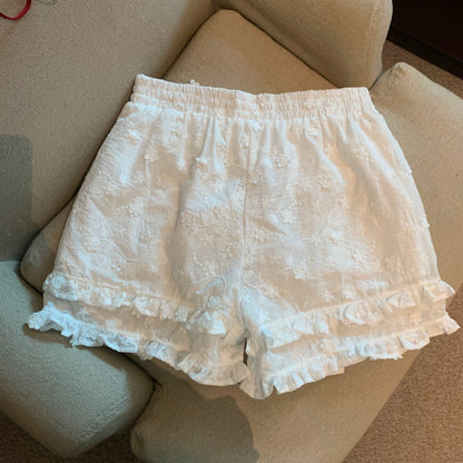 Jade Closet direct store recommendation ~ Medela sweet style design lace lace wide-leg shorts for women in summer