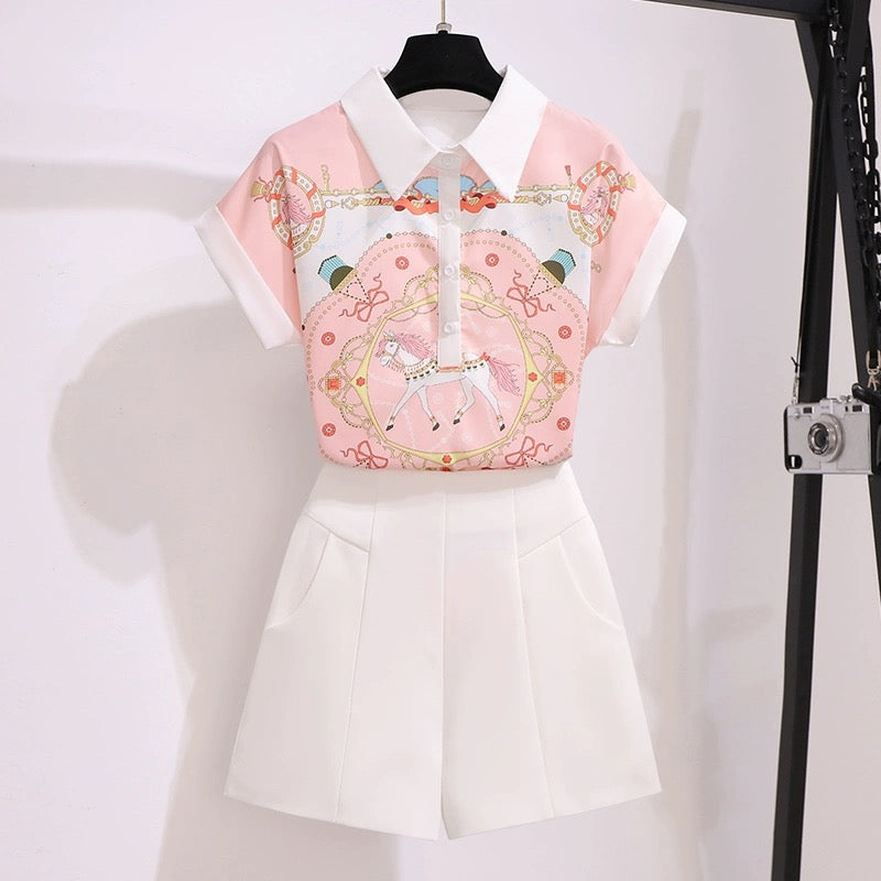 Shorts suit summer women's 2024 new style professional temperament casual fashion fashionable foreign style age-reducing two-piece summer suit