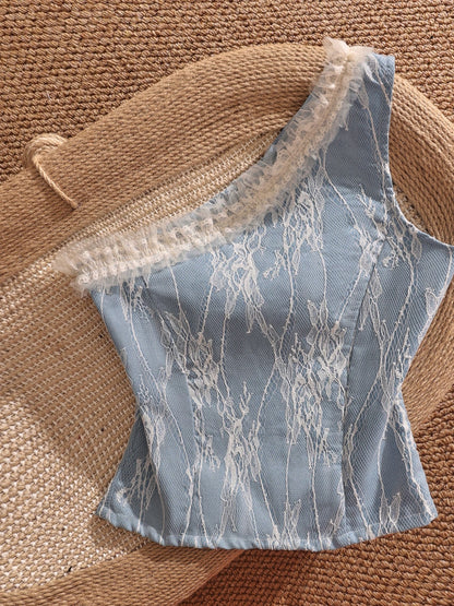 French-style lace camisole for women, perfect for layering or wearing alone, beautiful design, slimming, sexy, and perfect for a vacation.