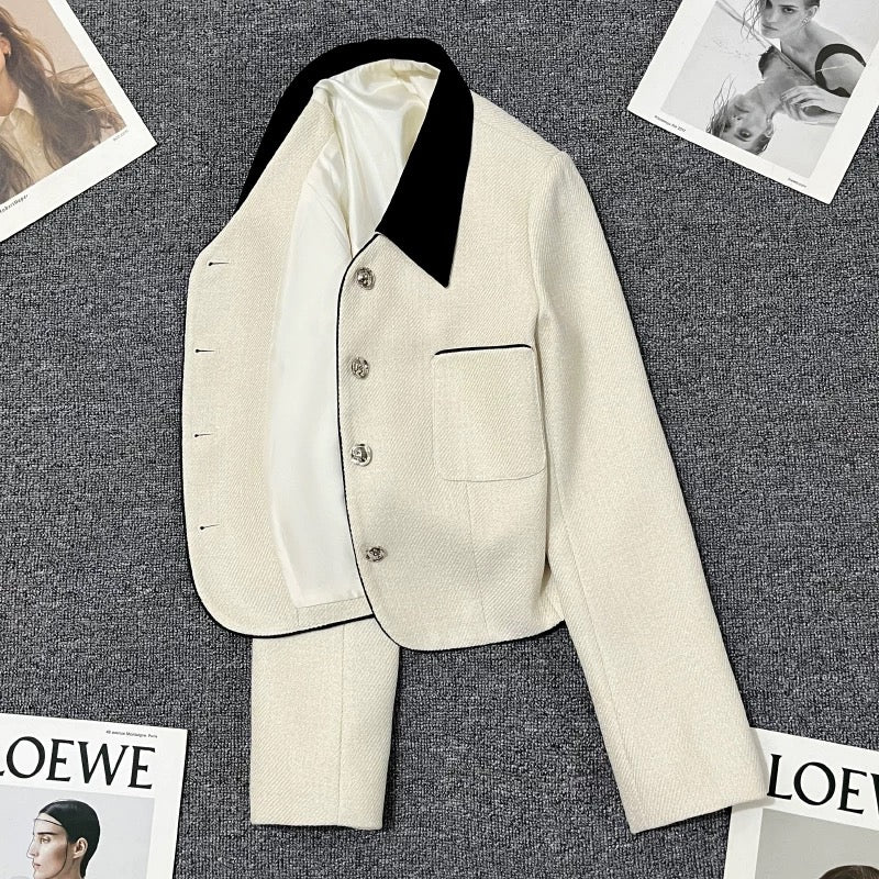 2025 Spring and Autumn  Style Suit Jacket Women's High-end Fashionable Temperament Street Suit