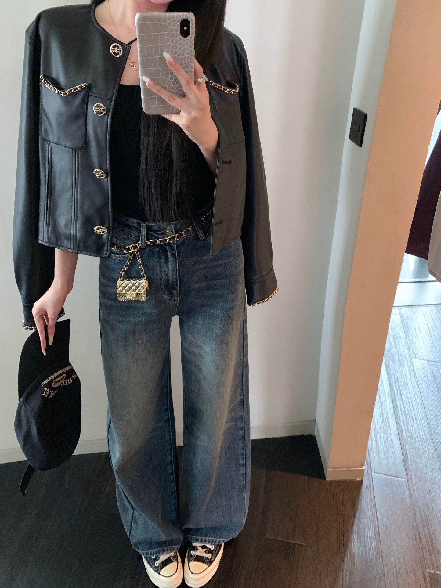 CHICYOU [Semi-permanent looseness] Casual and versatile loose straight pants, slim jeans, spring trousers