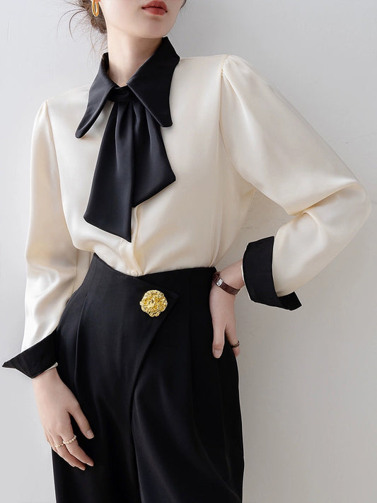 Spring 2024 new women's tops apricot polo collar shirt early spring high-end super nice long-sleeved shirt