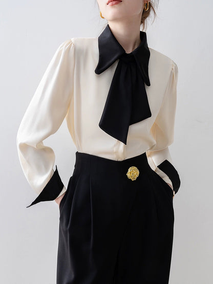 Spring 2024 new women's tops apricot polo collar shirt early spring high-end super nice long-sleeved shirt