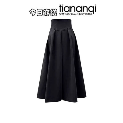 New design for early autumn, irregular fake two-piece top, versatile high waist, slimming and meat-covering skirt, two-piece suit