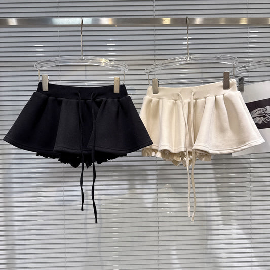 Popular online style, 2025 winter new sweet and elegant elastic waist anti-exposure woolen skirt, midi skirt, puffy skirt for women.