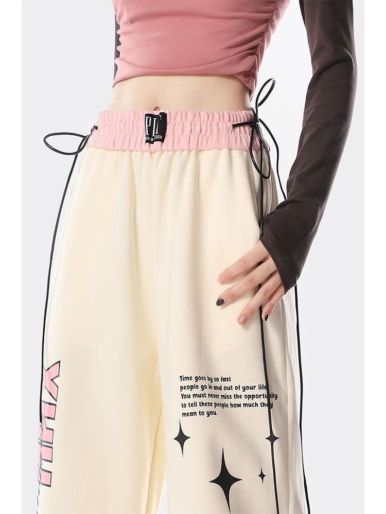Summer thin wide-leg sweatpants for women spring and autumn new style jazz hip-hop loose straight sweatpants casual long pants trendy