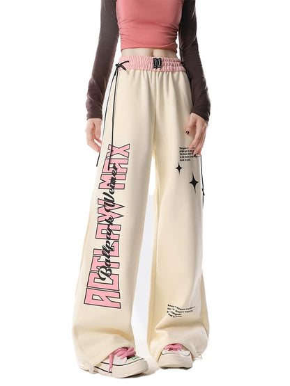 Summer thin wide-leg sweatpants for women spring and autumn new style jazz hip-hop loose straight sweatpants casual long pants trendy