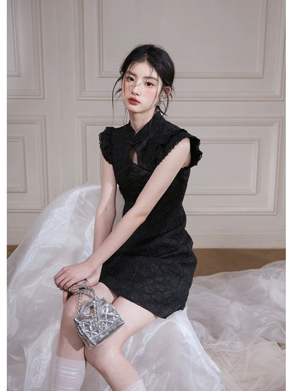 COTRE Oriental Bone Huajianji New Chinese Style Small Flying Sleeves Improved Cheongsam Dress Summer New Style