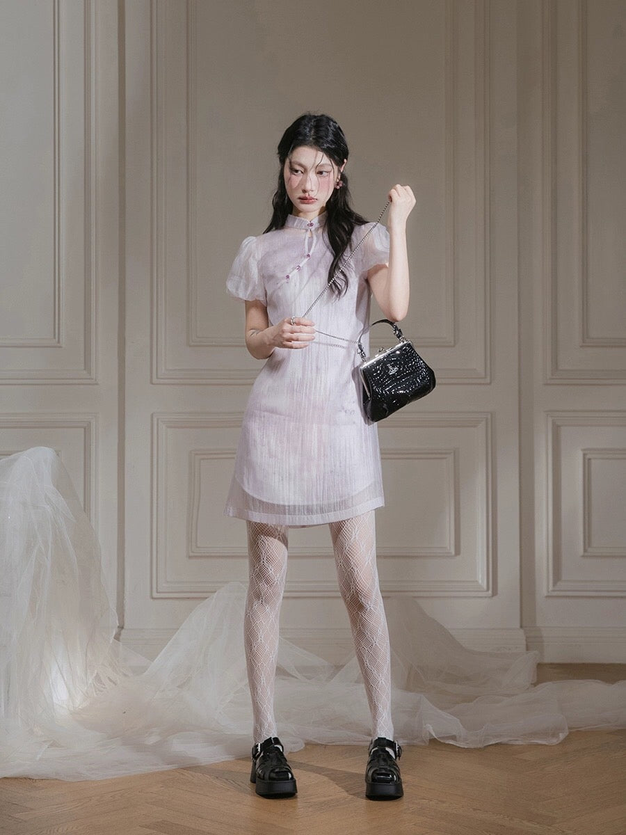 COTRE Camellia Lingfen new Chinese style layered two-piece dress