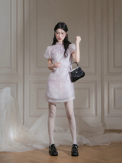 COTRE Camellia Lingfen new Chinese style layered two-piece dress