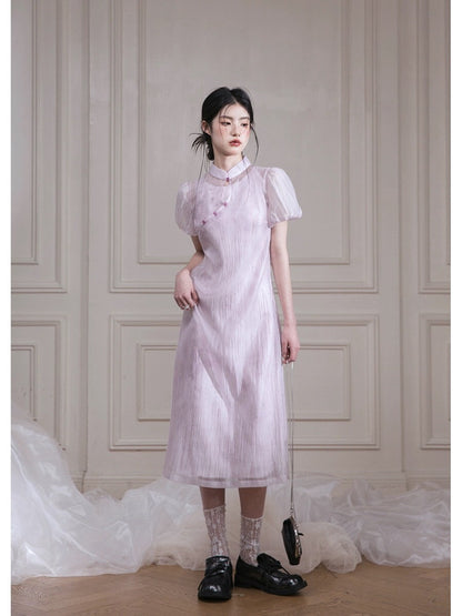 COTRE Camellia Lingfen new Chinese style layered two-piece dress