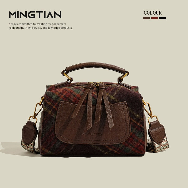 MINGTIAN autumn and winter retro handheld women's bag 2024 new high-end large-capacity commuter armpit pillow bag