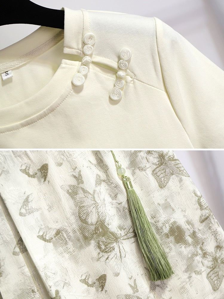 New Chinese style national style women's clothing is popular this year, beautiful suit skirts and dresses 2024 new summer two-piece skirts