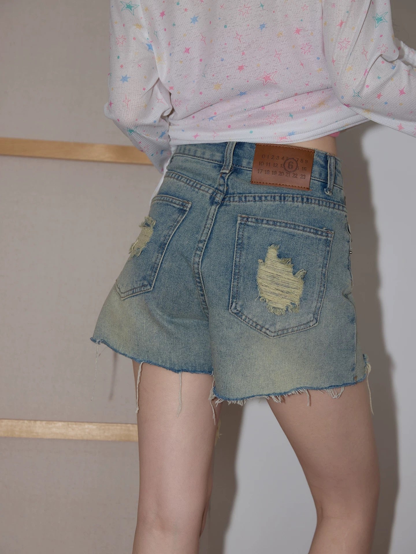 Chaochao Home Retro Design Wide-Leg Jeans for Women, 202, Versatile High-Waisted Loose Straight Leg Casual Shorts
