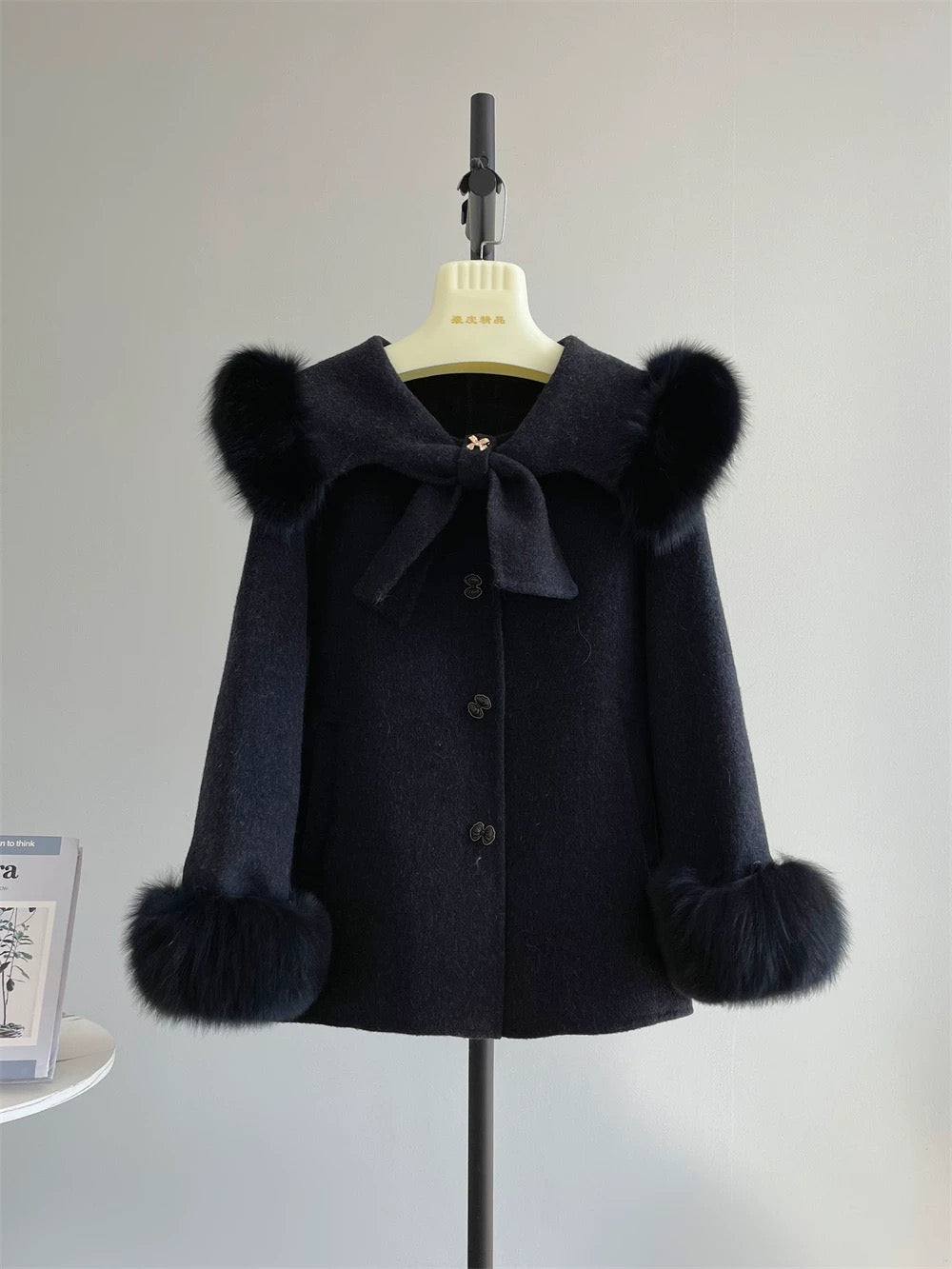『Ambiguous Period』Rich Girl Feeling Double-sided Wool Plush Coat Women Fox Fur Woolen Coat Women A481