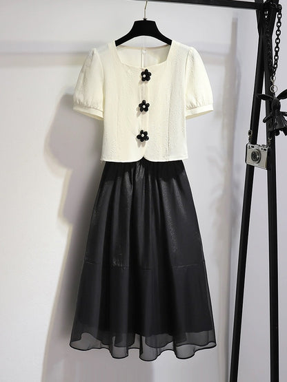 This year's popular beautiful suits, skirts and dresses, 2024 new women's summer two-piece suits, a complete set for age reduction