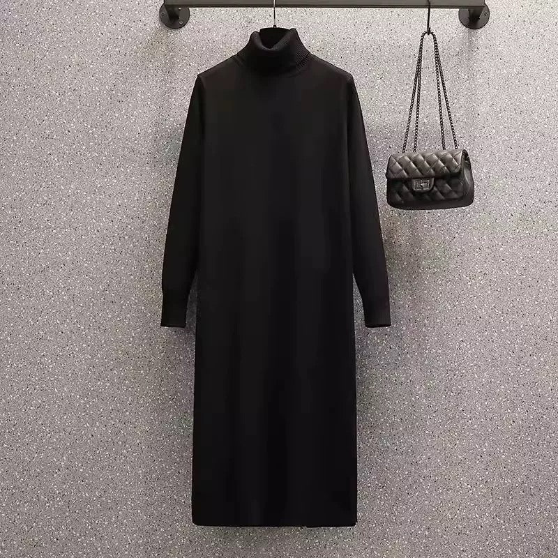 New Chinese style high-end woolen coat jacket for women 2024 autumn and winter new slim and versatile knitted dress two-piece set