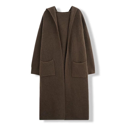 Casual retro thickened sweater cardigan coat for women 2024 autumn and winter loose thickened knitted dress two-piece suit