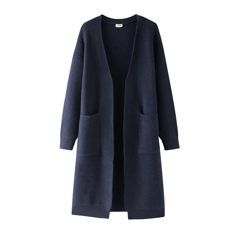 Lazy wind coat, long-sleeved coat, sweater cardigan, women's autumn and winter new high-neck bottoming knitted dress two-piece set