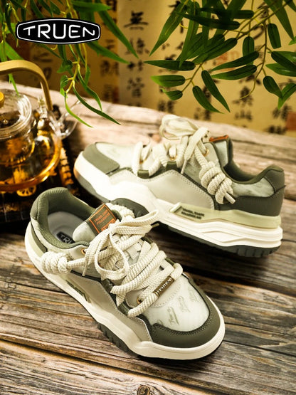 Zhenen men's shoes niche style original design mesh Chinese style summer breathable trendy brand casual sports bread board shoes